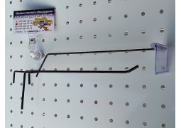 Гачок одинарний на сітку 150мм. с цінникотримачем (чорний)